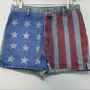 Xhilaration Vintage American Flag High Rise Denim Shorts Size 11